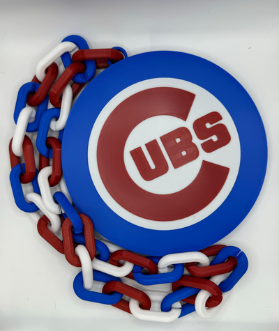 chicago cubs oversized logo chain by billrobland art signs & logos mlb baseball 3d print model - Mito3D