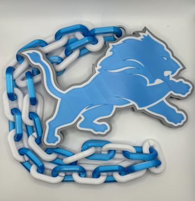 detroit lions oversized logo chain by billrobland art signs & logos nfl 3d print model - Mito3D