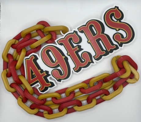 san fransico 49ers oversized logo chain by billrobland art signs & logos francisco nfl football 3d print model - Mito3D