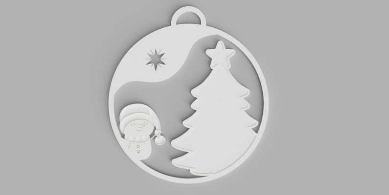 christmas ornament nr1 by ollemark household decor p1s 2023 snowman tree star p1p x1 x1c noams 3d print model - Mito3D