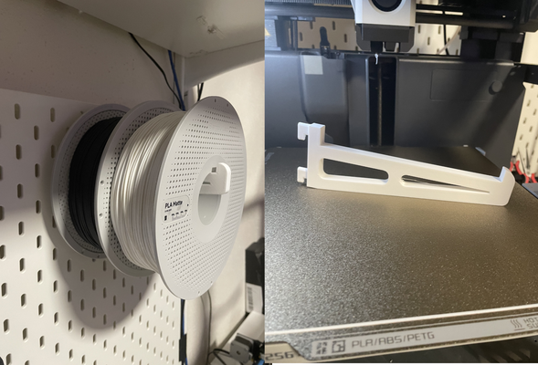 2x 1kg carrete soporte ikea skadis 165mm by 9arr3tt herramientas organizadores tablero gancho filamento 3d print model - Mito3D