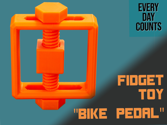 fidget toy bike pedal by day counts toys & games fidgettoy gift fun screw slide stress relax relaxation 3d print model - Mito3D