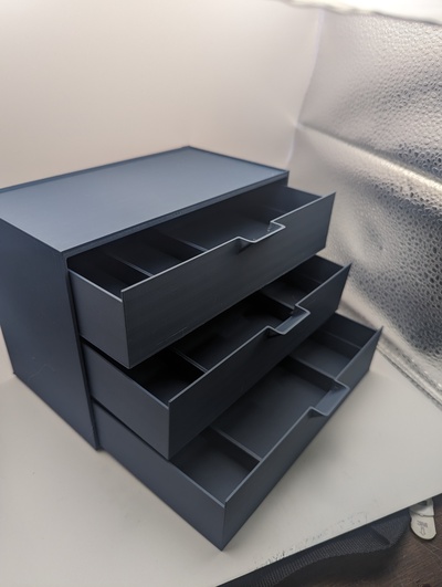 almacenamiento cajas cajones modular by k2thestank casa oficina caja almacenaje sistema piezas pequeñas contenedor cajón 3d print model - Mito3D