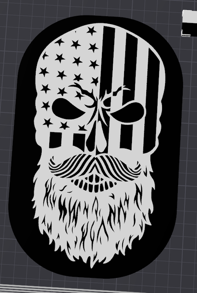 bearded usa by kenprint3d art 2d viking skull wall 3d print model - Mito3D