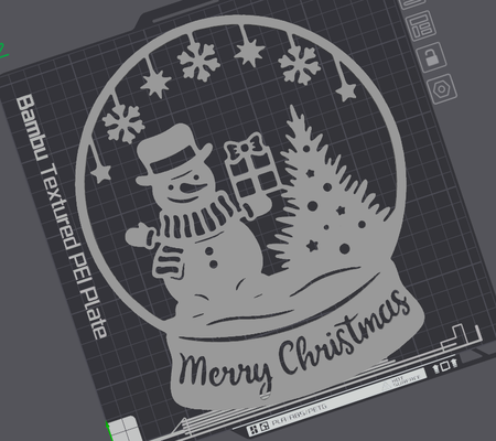 christmas snowball by kenprint3d art 2d snowman wallart 2dwall 2dart holiday 3d print model - Mito3D