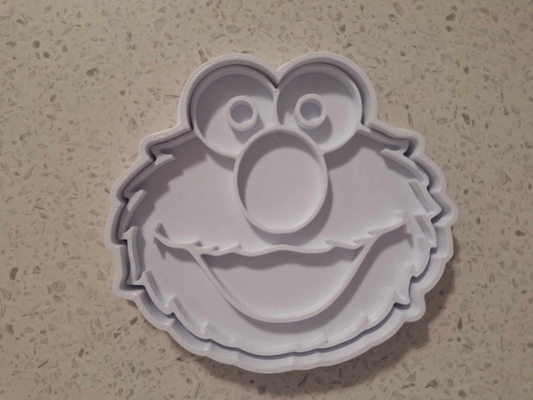 elmo cookie cutter stamp by bean eating cookies hobby & diy cutters debosser sesame street 3d print model - Mito3D