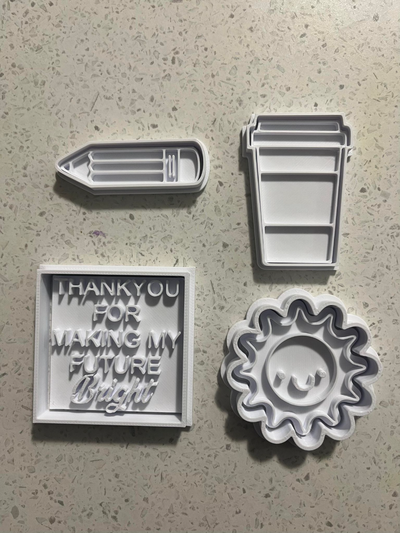 prof mini biscuit coupeurs timbres by haricot mangeant biscuits loisir diy coupeur debosser timbre enseignants 3d print model - Mito3D
