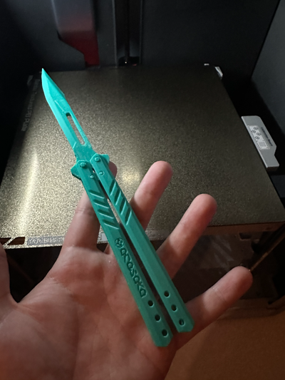 balisong butterfly knife asa pla remixed by miniracer props & cosplays replica weapon arasaka 3d print model - Mito3D
