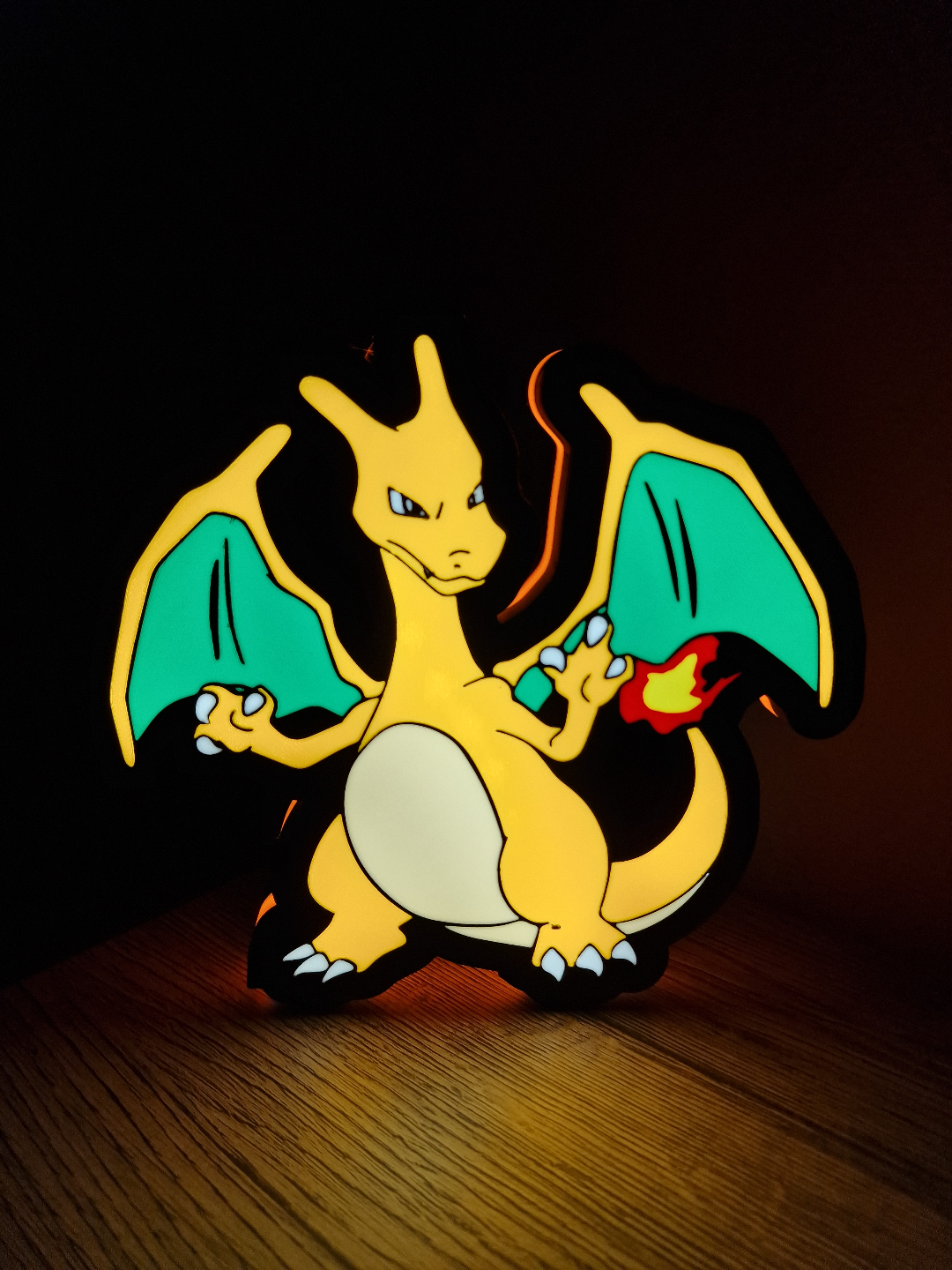 charizard pokémon caixa luz conduziu luminária parede arte by nico91 sinais logotipos glurak anime caixas 3D print model - Mito3D