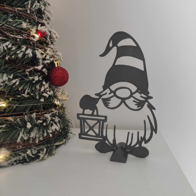 gnome latern by satisartes art 2d christmas 2023 decor 2dart homedecor homedecoration 3d print model - Mito3D