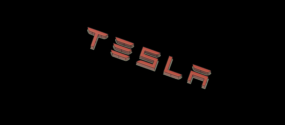 escritura logo by bonte1993 casa decoración tesla coche vehiculo elon almizcle escrito 3d print model - Mito3D