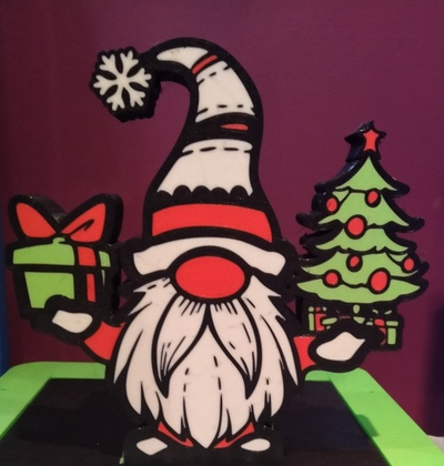 christmas gnome by lefty3d art signs & logos santa claus lightbox 3d print model - Mito3D