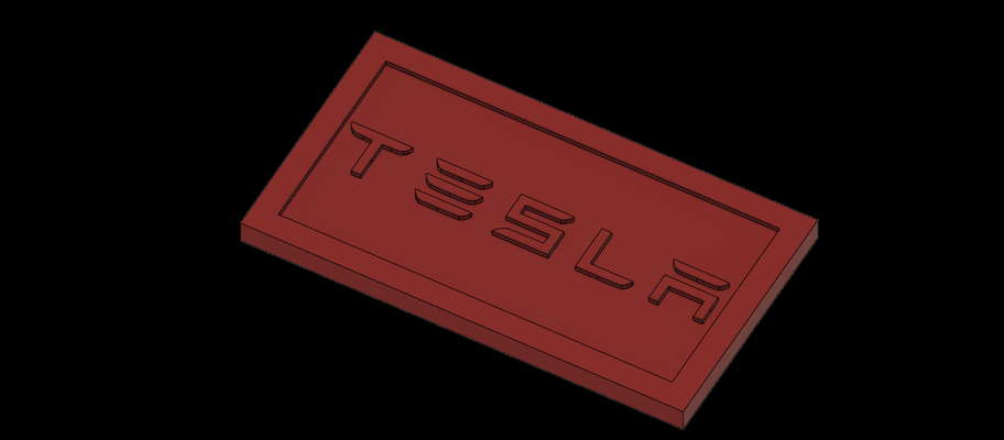 tesla logo malerei by bonte1993 haushalt dekor modell 3 wagen schreiben 3d print model - Mito3D