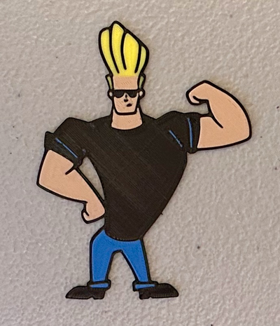 mehrfarbig johnny bravo magnet by wow kunst 2d 3d print model - Mito3D