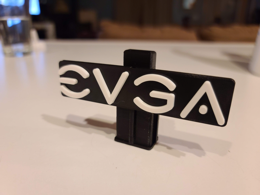 evga badge gpu support riser compatible by dakjones82 art signs & logos graphics card logo gaming pc custom 3d print model - Mito3D
