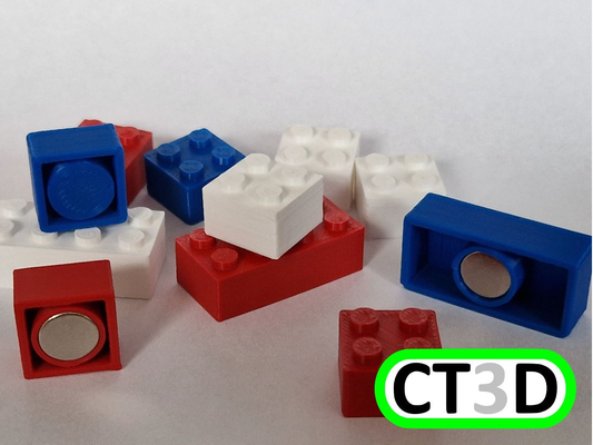 lego stil tuğla buzdolabı mıknatıslar 2x2 2x4 by chris1974 ev halkı modeller blok mıknatıs mıknatısı 3d print model - Mito3D