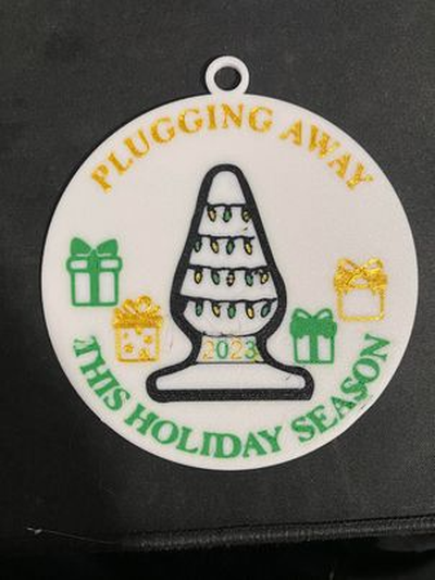 pluggin holiday season ornament by svest1466 art 2d funny naughty christmas 3d print model - Mito3D