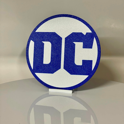 portavasos dc logo by average3dprints casa decoración historietas héroes batman superhombre justicia liga 3d print model - Mito3D