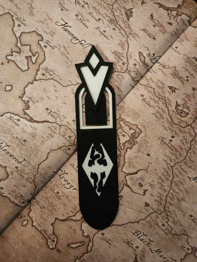 skyrim quest bookmark by tbprint art models video game elderscrolls dragon bookmarks 3d print model - Mito3D