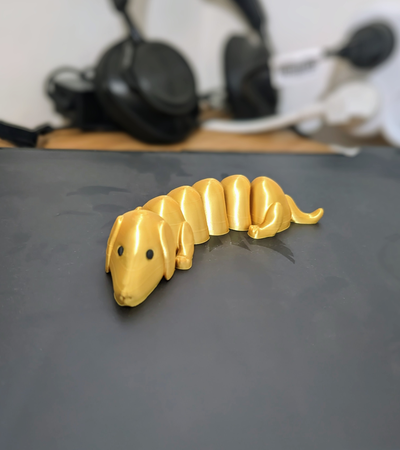 flexi teckel chien remixé by dalet11 miniatures animaux 3d print model - Mito3D