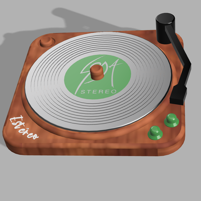 disco giocatore sottobicchiere by guerrierosoto passatempo fai musica posavasos vinilo musicale vinile 3d print model - Mito3D