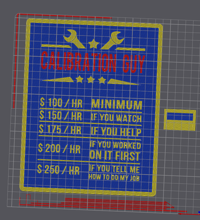 calibration guy hourly sign remixed by vomdorf household decor 3d print model - Mito3D