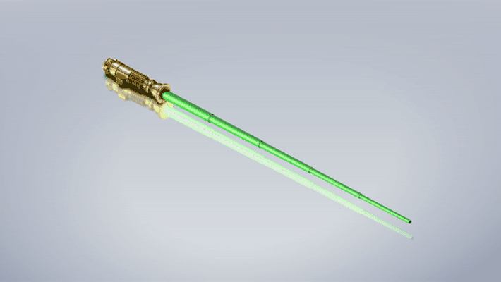 lightsaber - retractable by 3dxav props & cosplays replica weapon cad 3d print model - Mito3D