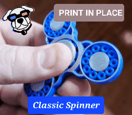 classic spinner print in place by tkb-3d toys & games figet fidget pip fun kids contest 3d print model - Mito3D
