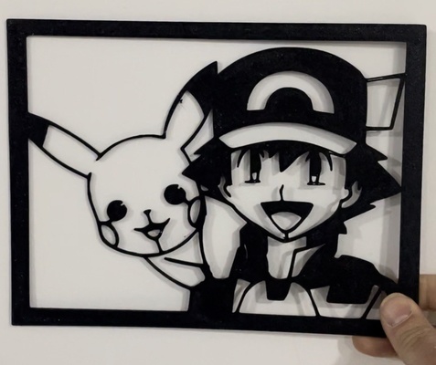 cuadro de pokemon en relieve by worldcat3d household decor prusa pikachu vector 3d print model - Mito3D