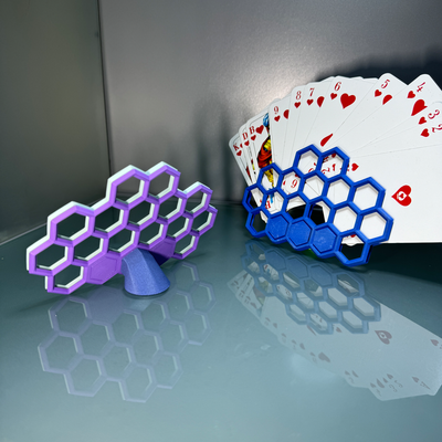 honeycomb cardholder by cforms toys & games cardholer kartenhalter spielkarten poker bridge solitaire hearts spades rummy canasta uno cardgames 3d print model - Mito3D