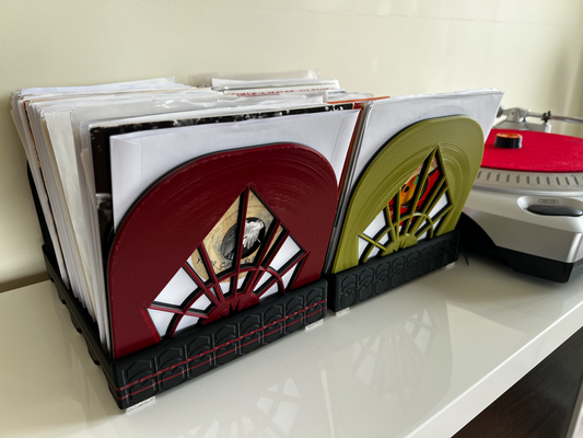 7 45's record holder display rack by xmonikerx hobby & diy music turntable player records 3d print model - Mito3D