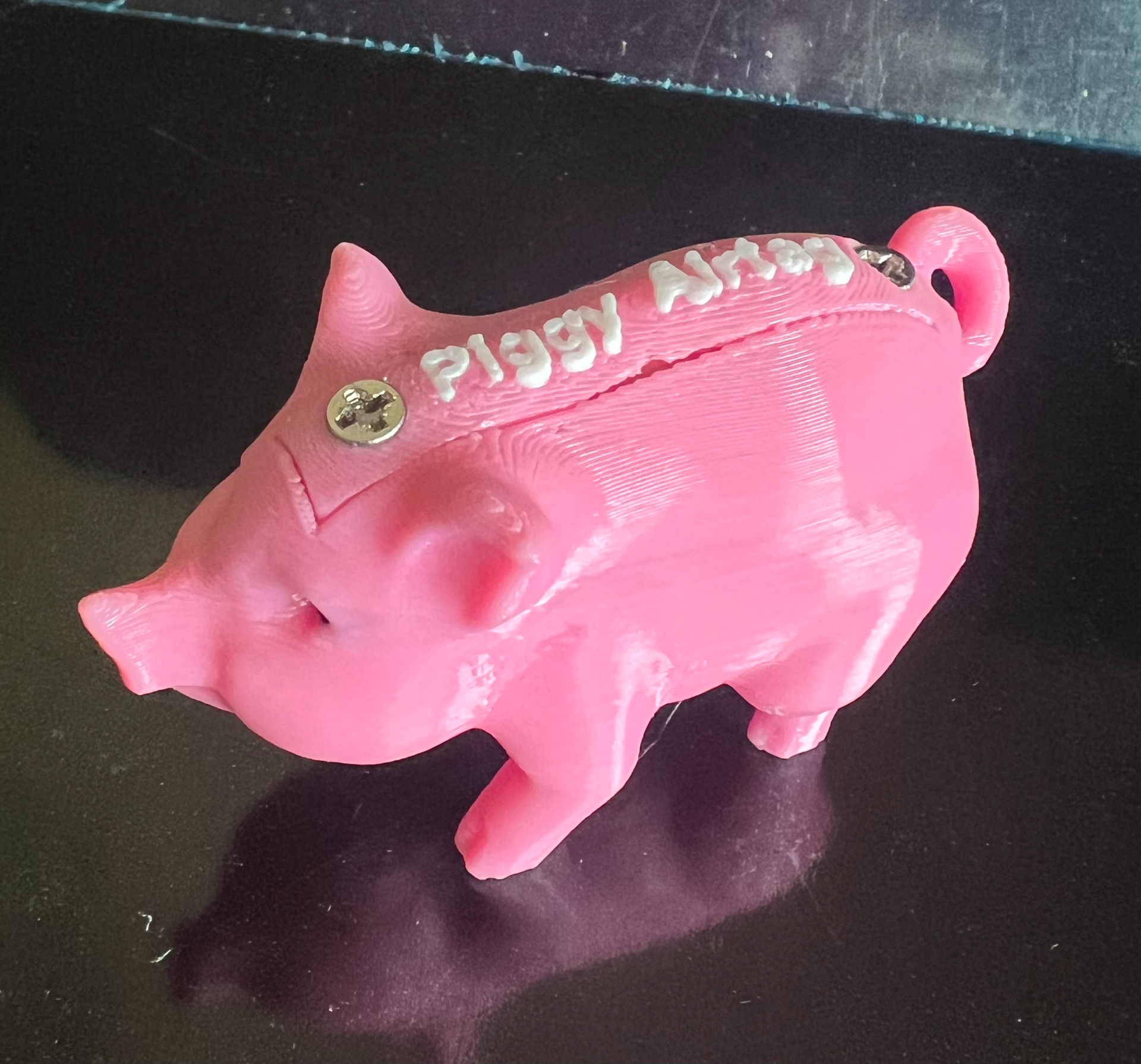 piggy airtag by nmonari art models petg pig keyring airtagcase 3D print model - Mito3D