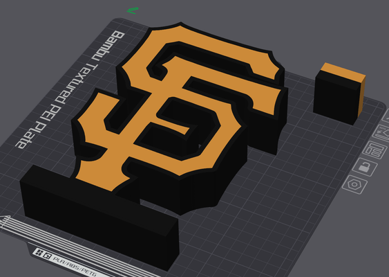 san francisco gigantes caixa luz by parede única casa decoração mlb 3d print model - Mito3D