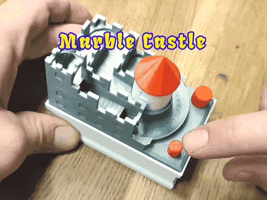 marble castle - desk fidget toy by bambam design toys & games run kit functional game mini ball button knob maze kids fun function gift activity board activityboard boy gravitrax 3d print model - Mito3D