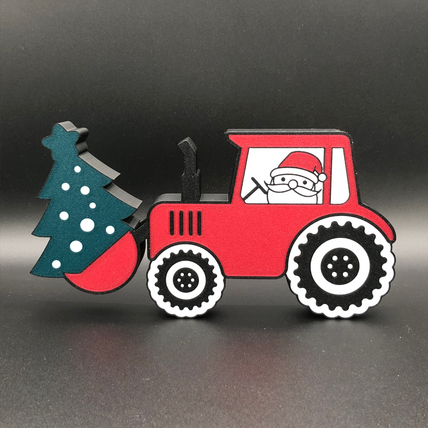 traktor weihnachten leuchtkasten led lampe by office 3d kunst modelle gleiche schicht box santa claus natal luz dekor baum dekorationen 3D print model - Mito3D