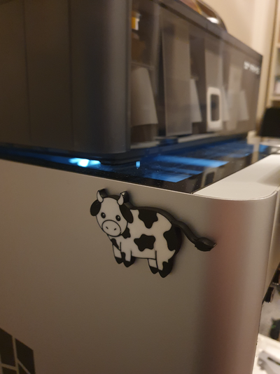 cow magnet remixed by alexfehr1987 household decor fridge cute cuteanimal 2 color ams kuh kuehlschrank 3d print model - Mito3D