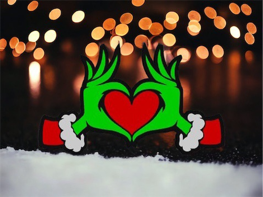 grinch christmas heart - 2d wallart by love prints art models grinchmas merry festive santa care fun cute season 3d print model - Mito3D