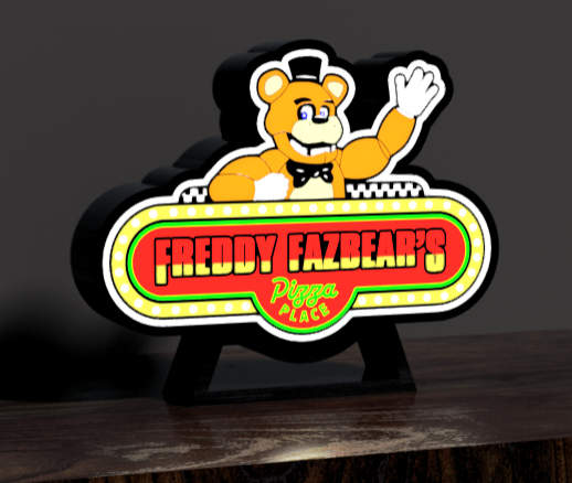 noites at freddy's conduziu caixa luz by mfdesigns3d arte sinais logotipos freddys 3D print model - Mito3D