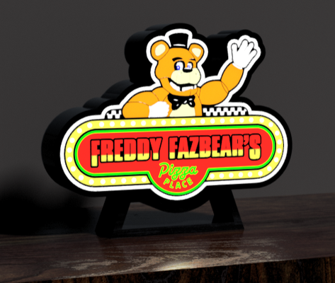 five nights at freddy's led lightbox by mfdesigns3d art signs & logos freddys box light 3d print model - Mito3D