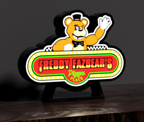 noches at freddy's led caja ligera by mfdesigns3d arte señales logos freddys ligero 3d print model - Mito3D