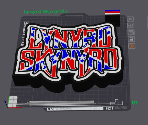 lynryrd skynyrd led ligero caja by wizard7741 arte 2d rock banda sur 3d print model - Mito3D