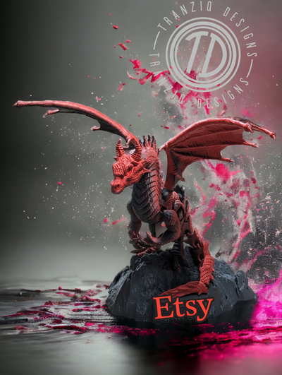 épico dragão ficar pé incluído by tranziqdesigns arte esculturas 3d print model - Mito3D