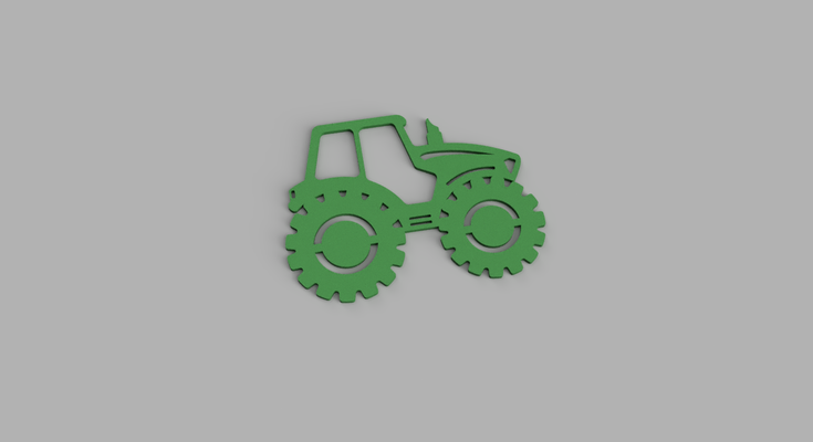 kids room tractor wall art by oosh proto 2d decal farm equipment 3d print model - Mito3D