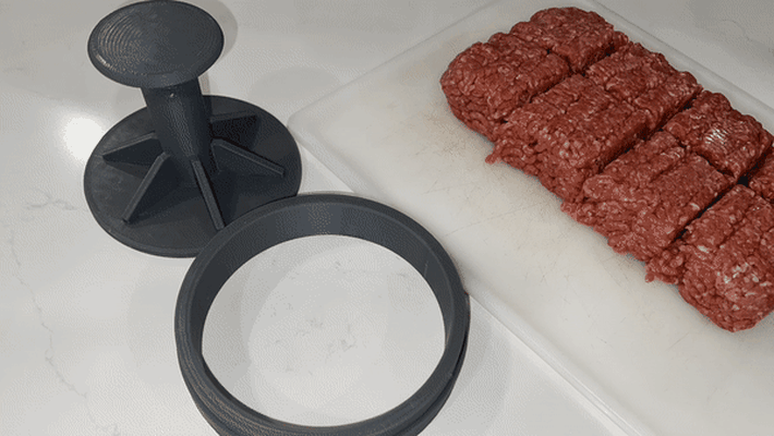 patty stampa by mac disegni domestico casa modelli cucina hamburger hamburger cibo cucinando griglia grigliare tortini piatti panini panino 3d print model - Mito3D