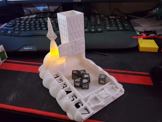 pequeno épico galáxias dados torre by imaginação forja 3d brinquedos jogos dicetower controlador vôo minúsculas 3d print model - Mito3D