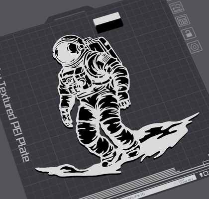 astronot by kenprint3d sanat 2d astro ay 3d print model - Mito3D