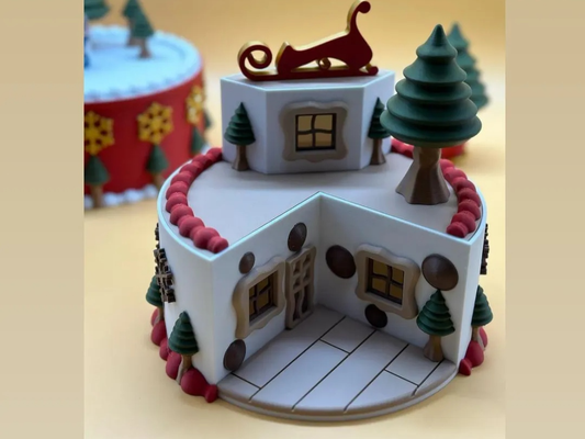 christmas cake container 2024 by sk07 skipper07 household decor 3d print model - Mito3D