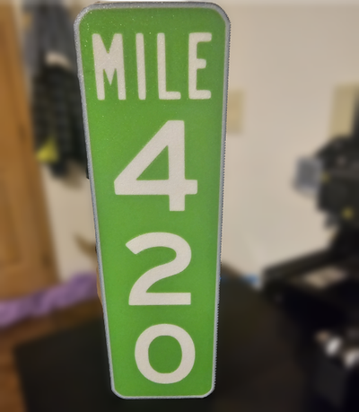 mile marker 420 lightbox by stickybuns art signs & logos roadsign 3d print model - Mito3D