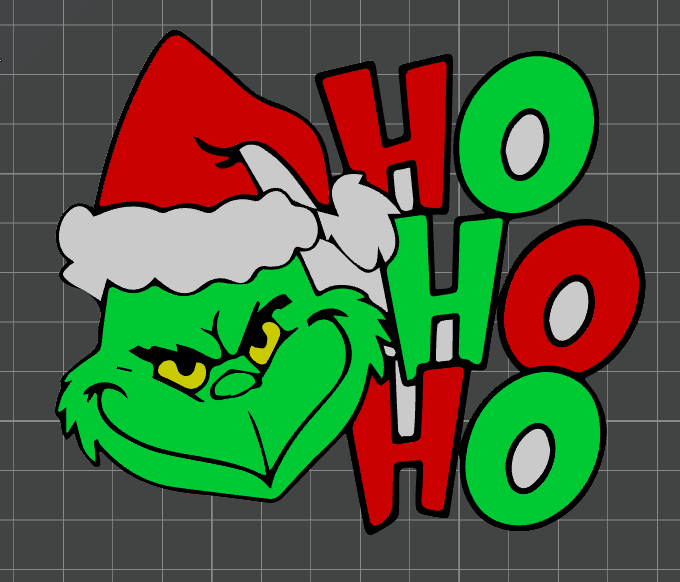 grinch ho ams listo by ben arte 2d ho navidad multicolor 3D print model - Mito3D