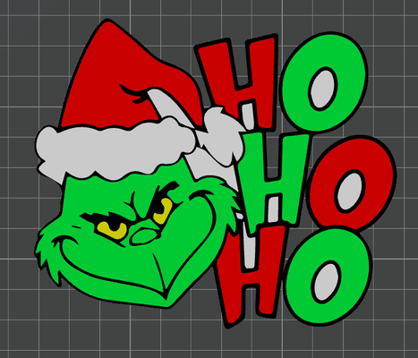 grinch ho ams pronto by ben arte 2d hohoho natal multicor 3d print model - Mito3D